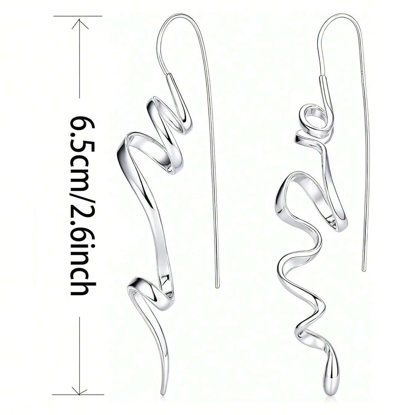 1 Pair Women’s Vintage Abstract Earrings – Floating Accents & Curved Details, Artistic Retro Jewelry Ideal for Brunch Dates & Weekend Getaways