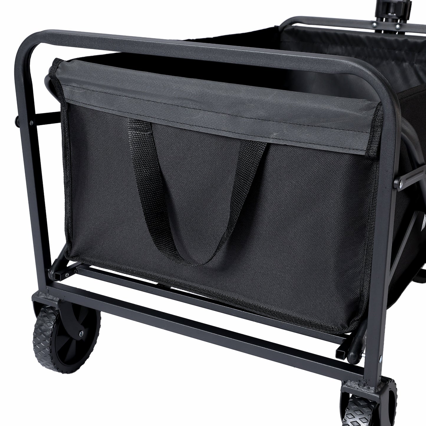 Folding Utility Wagon Beach Cart with All-Terrain Wheels, Collapsible Portable Outdoor Trolley, Multi-Purpose Gear Carrier for Gardening, Sports Events & Camping Trips