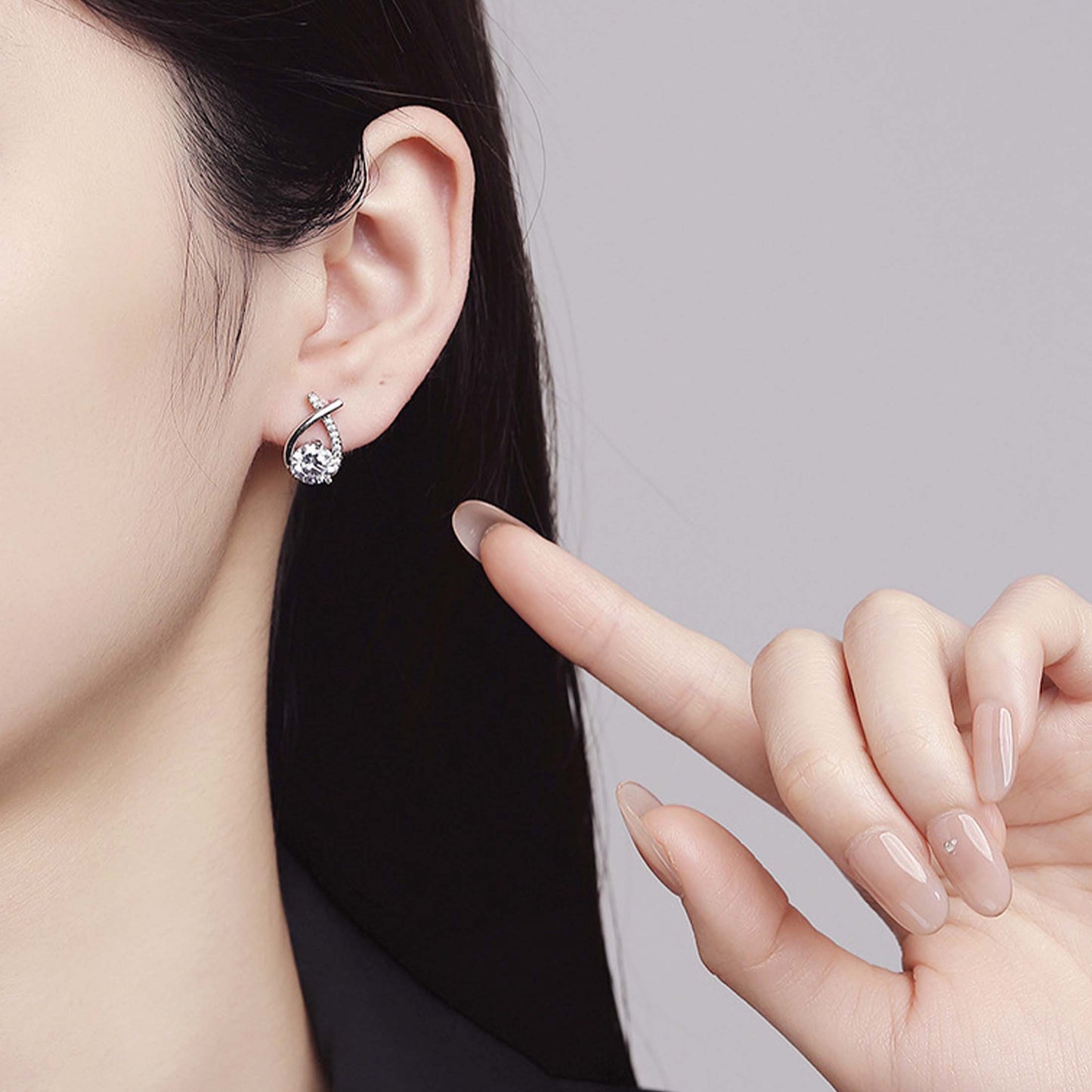1 Pair Fashionable & Elegant Earrings – Sparkling Cubic Zirconia Inlaid, Cute & Stylish Design Perfect for Daily Wear, Travel & Celebrations, Ideal Party & Valentine's Day Gifts