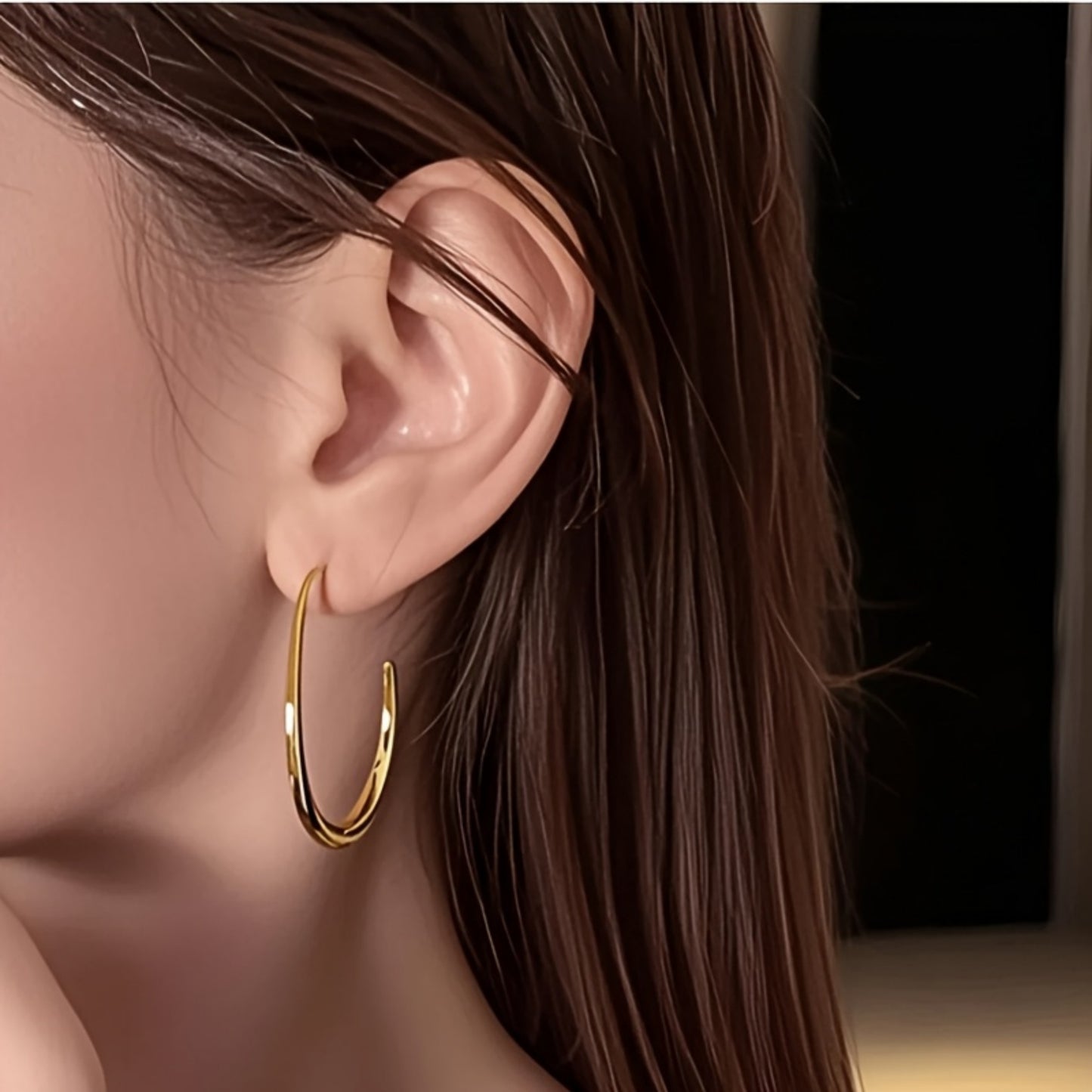 1 Pair Pure Copper Gold-Plated Hypoallergenic Water Drop Earrings – Fade-Resistant, Comfortable & Versatile, Minimalist Elegant Design Perfect for Daily Wear, Parties & Valentine's Day Gifts