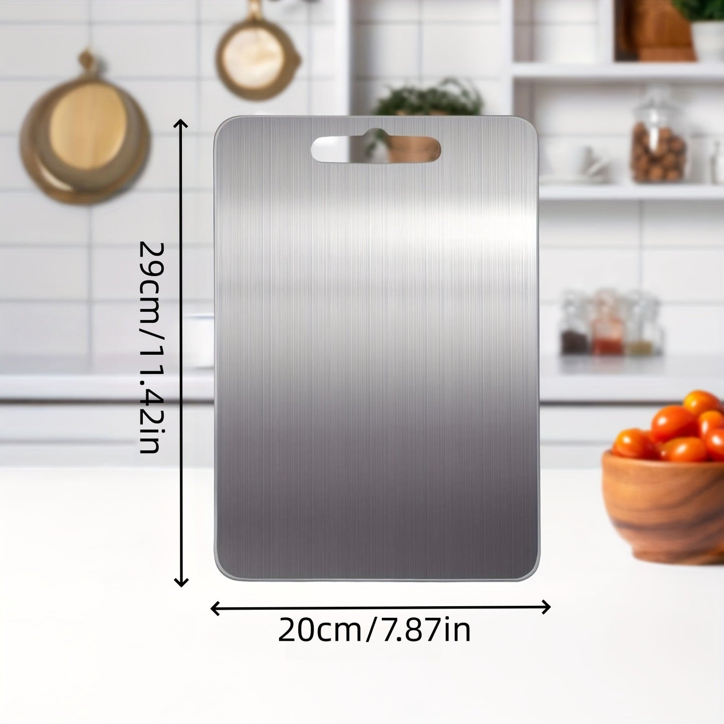 Non-Slip Base Double-Sided Stainless Steel Cutting Board – Heavy-Duty Food-Grade Material, Dishwasher Safe & Sanitary, Perfect for Slicing Meat, Vegetables & Cheese in Home & Professional Kitchens