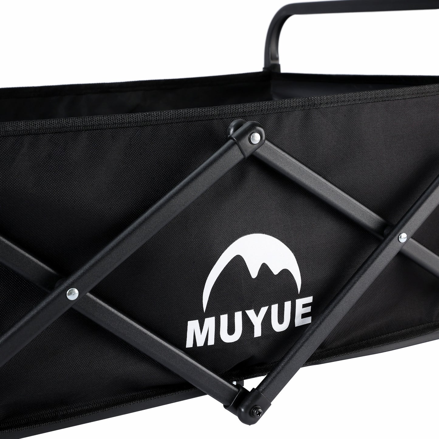 Heavy Duty Foldable Black Garden Utility Wagon Cart Holds Up to 680 LBS, Multi-Purpose Outdoor Trolley with All-Terrain Wheels & Side Storage Pockets, Ideal for Yard Work, Plant Hauling and Garden Supplies Transport