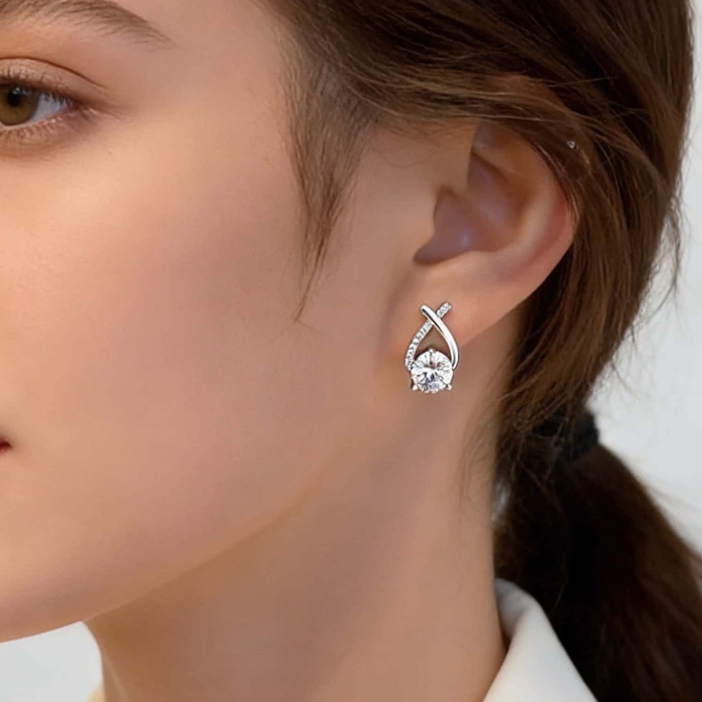 1 Pair Fashionable & Elegant Earrings – Sparkling Cubic Zirconia Inlaid, Cute & Stylish Design Perfect for Daily Wear, Travel & Celebrations, Ideal Party & Valentine's Day Gifts