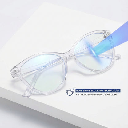1 Pair Unisex White Cat Eye Frame Anti-Fatigue Digital Eye Glasses – High-Definition Light Clarity, Perfect for Long Daily Screen Sessions & Digital Eye Care