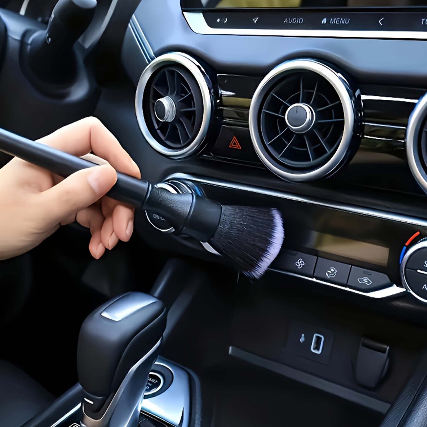 1 PC Car Interior Detailing Brush – Black Soft Bristle Dusting Tool for Auto Dash, Seats & Interior Crevice Cleaning