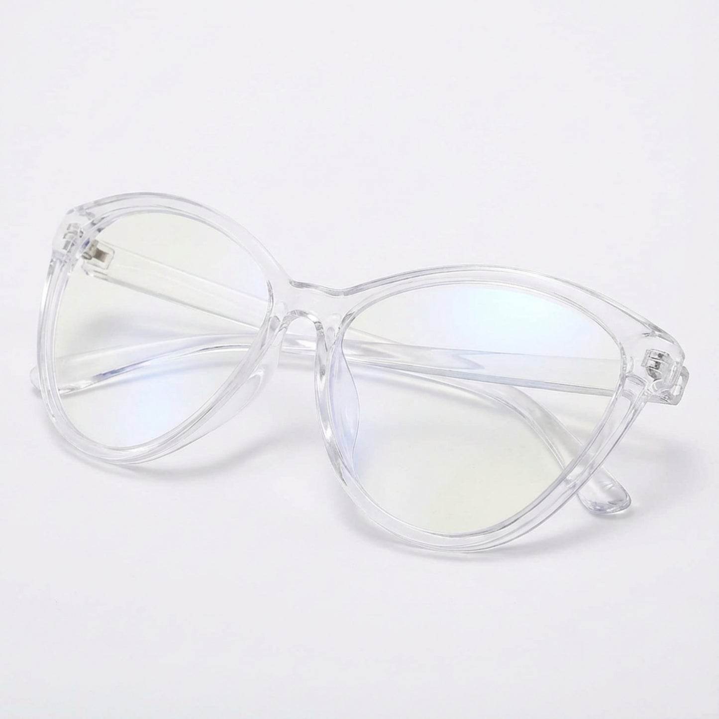 1 Pair Unisex White Cat Eye Frame Anti-Fatigue Digital Eye Glasses – High-Definition Light Clarity, Perfect for Long Daily Screen Sessions & Digital Eye Care