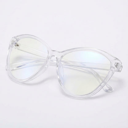 1 Pair Unisex White Cat Eye Frame Anti-Fatigue Digital Eye Glasses – High-Definition Light Clarity, Perfect for Long Daily Screen Sessions & Digital Eye Care