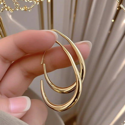 1 Pair Pure Copper Gold-Plated Hypoallergenic Water Drop Earrings – Fade-Resistant, Comfortable & Versatile, Minimalist Elegant Design Perfect for Daily Wear, Parties & Valentine's Day Gifts