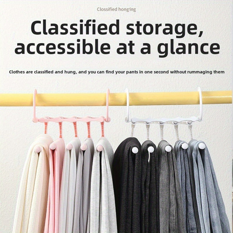 1 Pack 5 Layer Pants Hanger, Space Saving Stainless Steel Clothing Hanger, Non Slip for Jeans Trousers Leggings