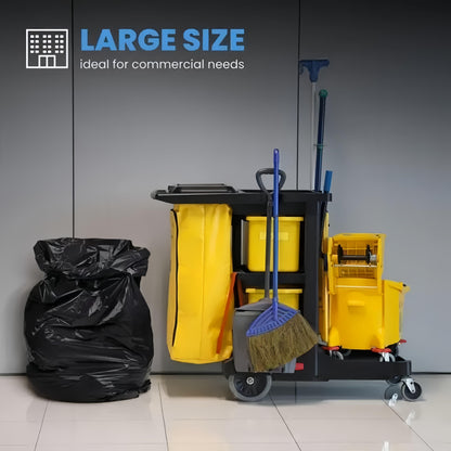 25-Piece Heavy-Duty Black Garbage Bags – Leak-Proof & Ultra-Durable Trash Bags, Convenient Waste Disposal Solution Perfect for Indoor Home, Office, Kitchen & Outdoor Use