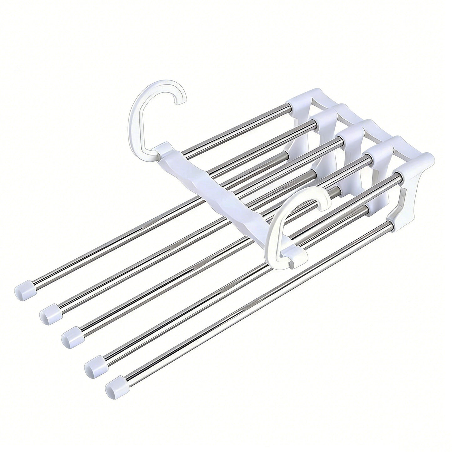 1 Pack 5 Layer Pants Hanger, Space Saving Stainless Steel Clothing Hanger, Non Slip for Jeans Trousers Leggings