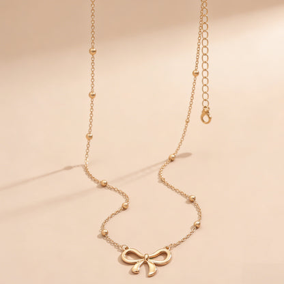 1 Piece Trendy Bow Pendant Clavicle Chain – Women’s Dainty Elegant Jewelry, Suitable for Commutes & Dates, Excellent Holiday Gift for Family and Friends