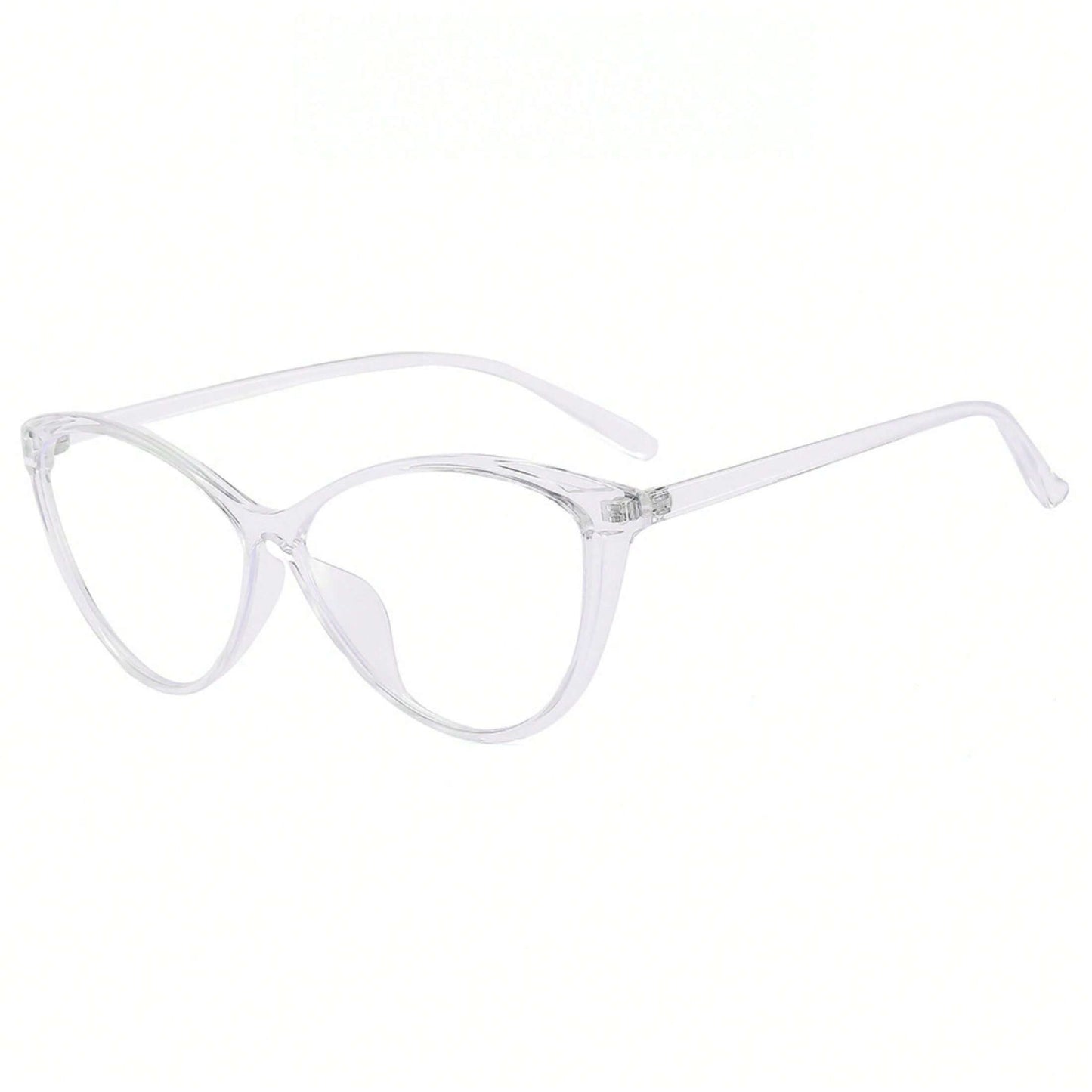 1 Pair Unisex White Cat Eye Frame Anti-Fatigue Digital Eye Glasses – High-Definition Light Clarity, Perfect for Long Daily Screen Sessions & Digital Eye Care