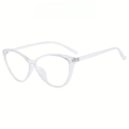 1 Pair Unisex White Cat Eye Frame Anti-Fatigue Digital Eye Glasses – High-Definition Light Clarity, Perfect for Long Daily Screen Sessions & Digital Eye Care