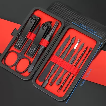 10-Piece Unisex Multi-Purpose Nail Grooming Kit – Classic Grooming Collection with Nail Clippers, Cuticle Pusher, Professional Care Tools & Portable Storage Case, Perfect Gift for Men and Women