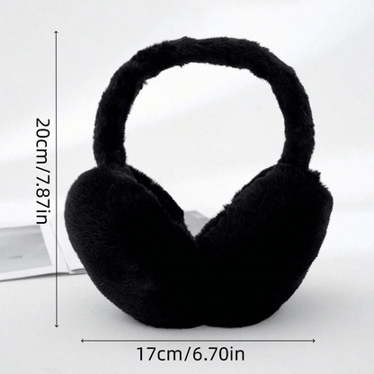 1pc Unisex Foldable Winter Ear Warmers - Black Ultra-Soft Windproof Earmuffs, Ideal for Skiing, Hiking, Cycling & All Cold-Weather Adventures