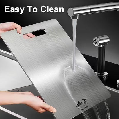 Double-Sided Non-Slip Stainless Steel Cutting Board – High-End, Easy to Clean & Corrosion-Resistant, Essential Kitchen Accessory for Home, Restaurants & Outdoor Adventures