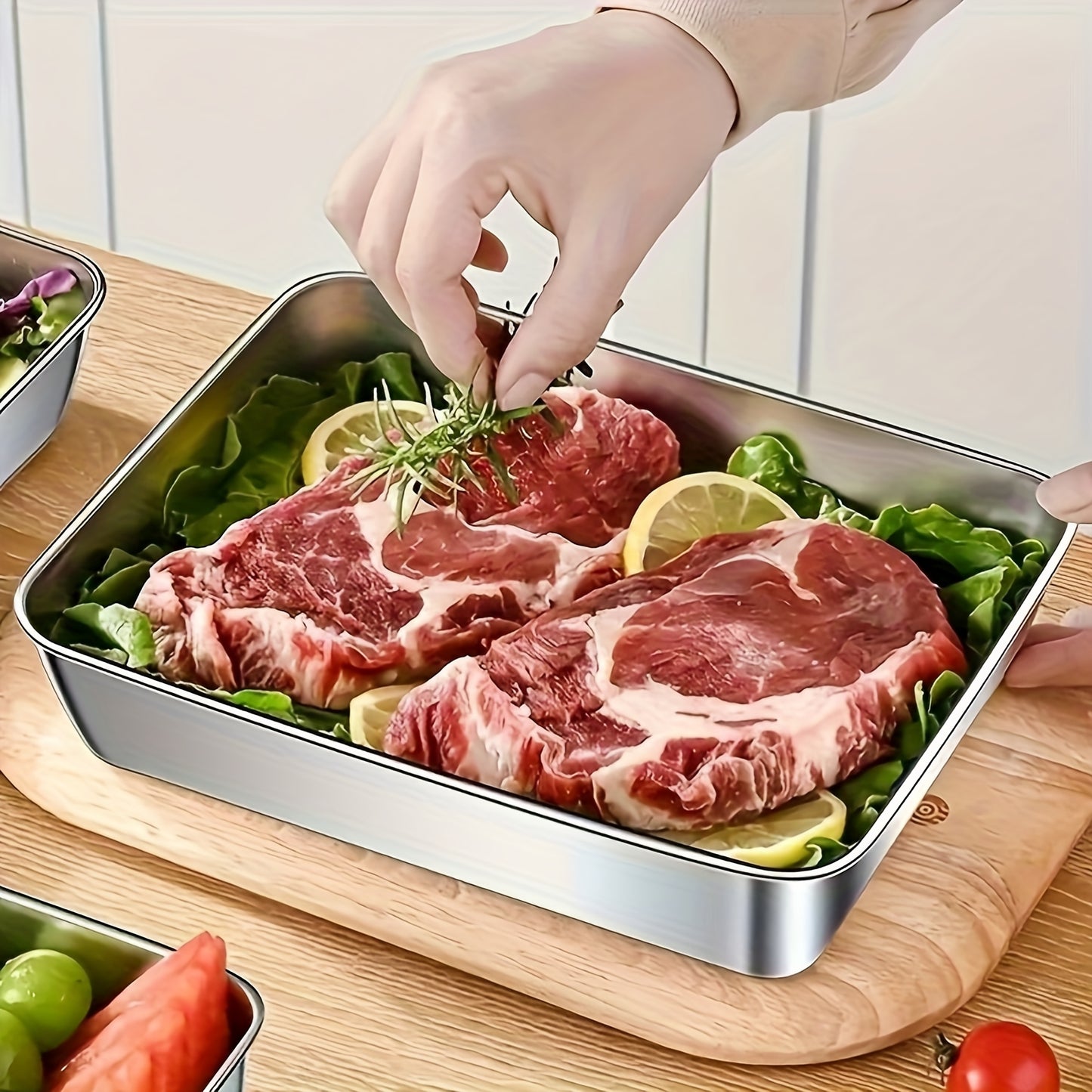 Buy 3 Get 2 Free: 5 Premium Reusable Stainless Steel Food Storage Boxes – Free Lids Included, Stackable Easy-to-Clean Containers Ideal for Picnicking, Meal Prep & Fridge Organization
