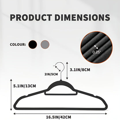 10 Pack Thickened Non-Slip Velvet Hangers with Tie Clip for Closet Storage - Ultra Thin Suit Hangers with 360° Rotating Hook, Velvet Hangers for Coats, Suits and Delicate Garments
