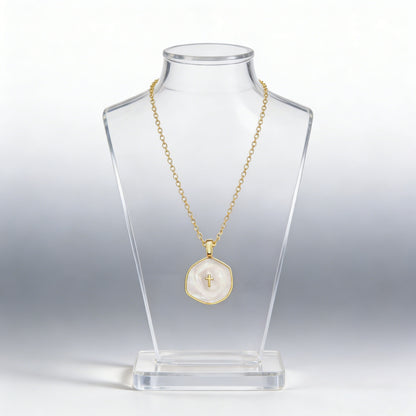 Stylish Hypoallergenic Christian Cross Necklace – Bohemian Design & Irregular Enamel Decoration, Ideal for Everyday Wear