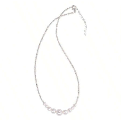1 PC Handmade Freshwater Pearl Necklace – Exquisite Beaded Craftsmanship & Uniformly White Pearls, French Minimalist Luxury Jewelry Perfect for Daily Styling & Party Gatherings, Ideal Valentine’s Gift for Loved Ones