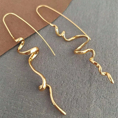 1 Pair Women’s Vintage Abstract Earrings – Floating Accents & Curved Details, Artistic Retro Jewelry Perfect for Brunch Dates & Weekend Getaways