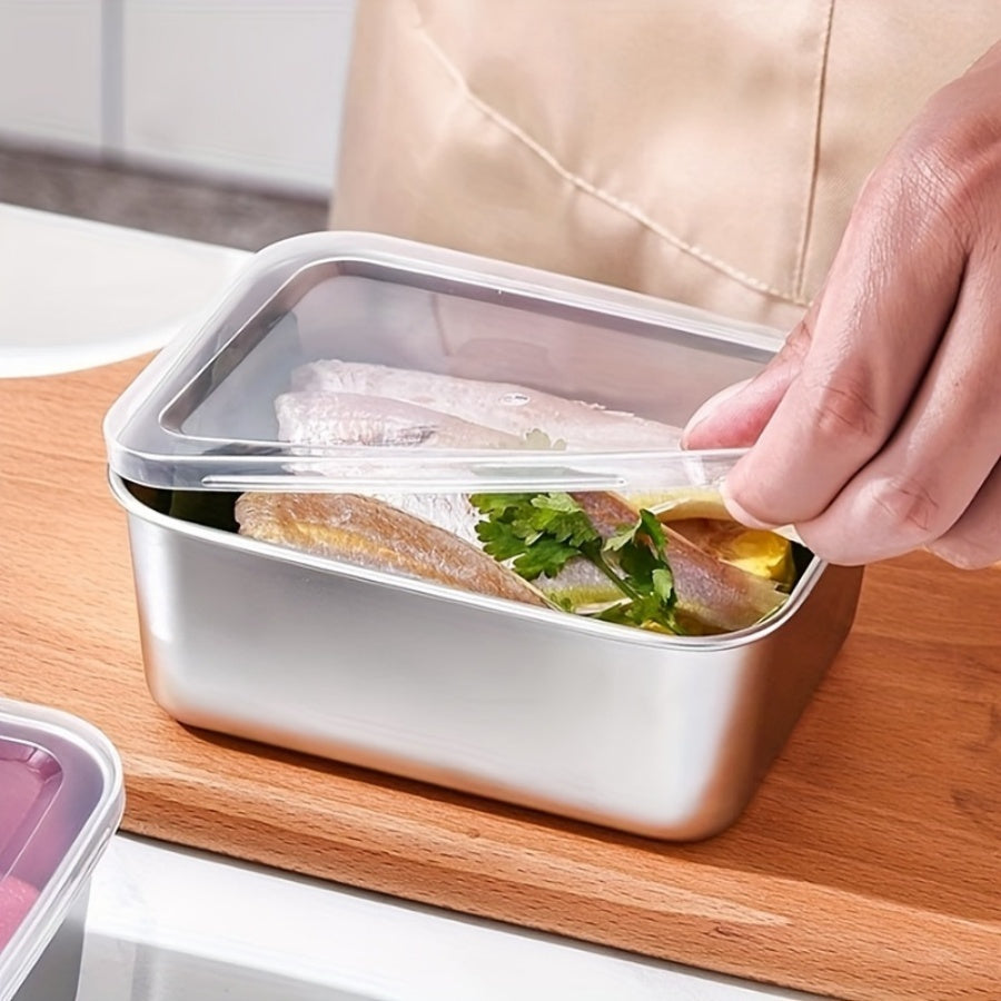 6-Piece Stainless Steel Meal Prep Containers with Lids – Leakproof Stackable Storage Boxes, Essential for Fresh Food Preservation, Outdoor Picnics & Refrigerator Portion Control