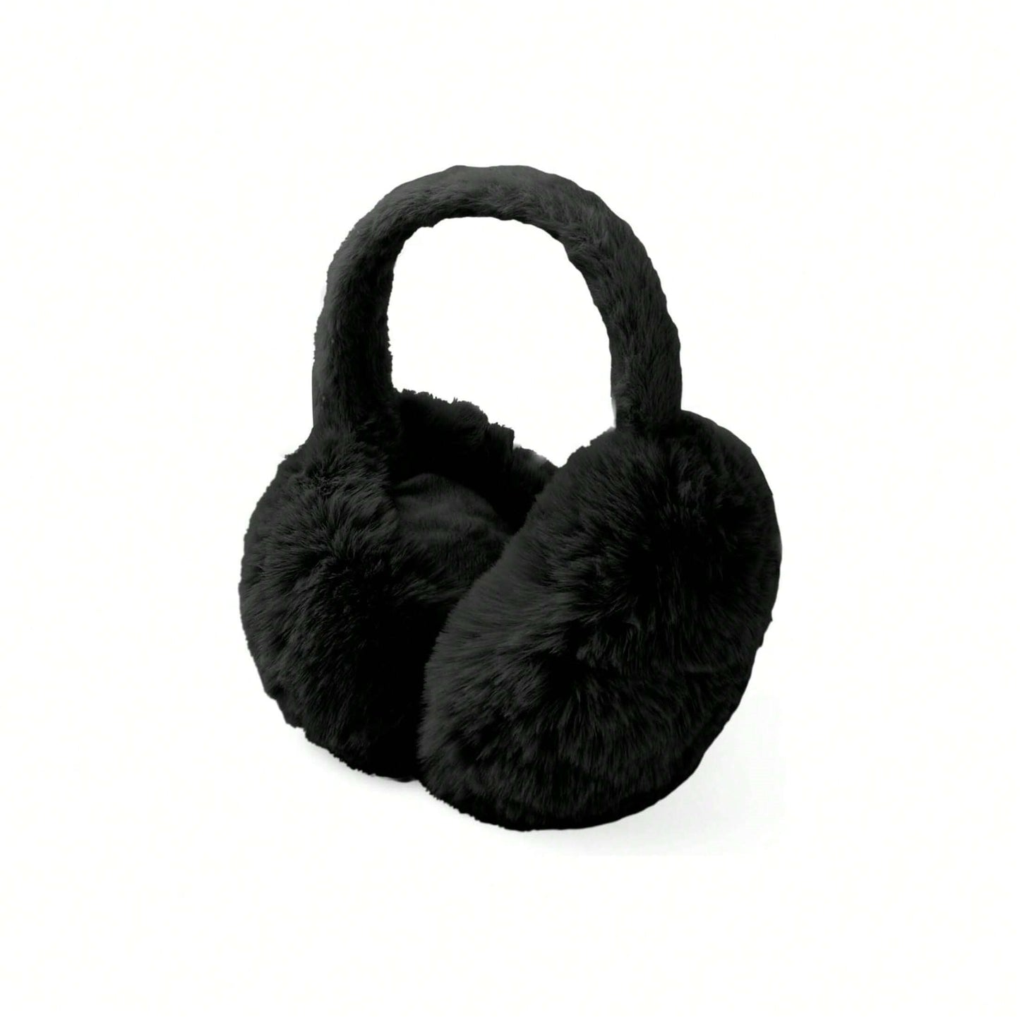 1pc Unisex Foldable Winter Ear Warmers - Black Ultra-Soft Windproof Earmuffs, Ideal for Skiing, Hiking, Cycling & All Cold-Weather Adventures