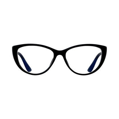 1 Pair Unisex Anti-Fatigue Cat Eye Glasses – Sleek Black Frame with Blue Light Blocking Technology, High-Definition Light Transmission, Ideal for Extended Computer, Phone & TV Viewing