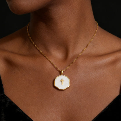 Stylish Hypoallergenic Christian Cross Necklace – Bohemian Design & Irregular Enamel Decoration, Ideal for Everyday Wear