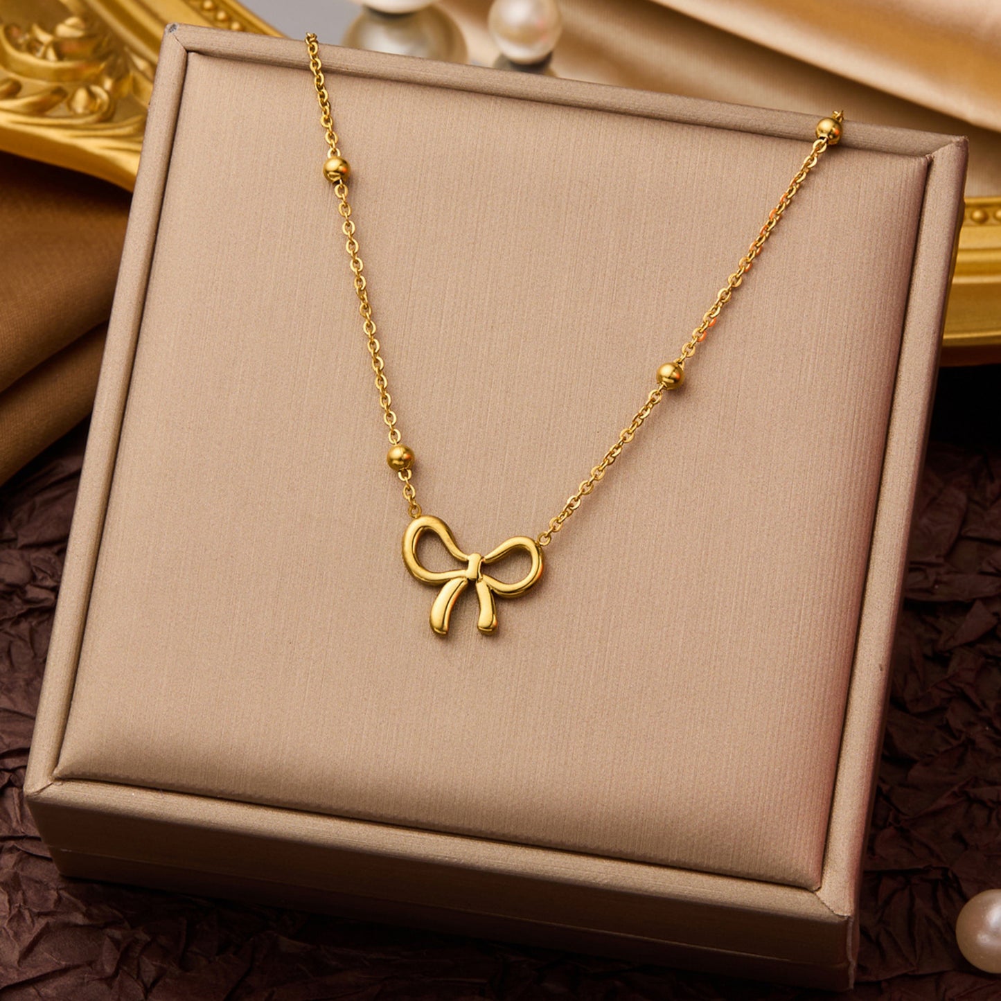 1 Piece Trendy Bow Pendant Clavicle Chain – Women’s Dainty Elegant Jewelry, Suitable for Commutes & Dates, Excellent Holiday Gift for Family and Friends