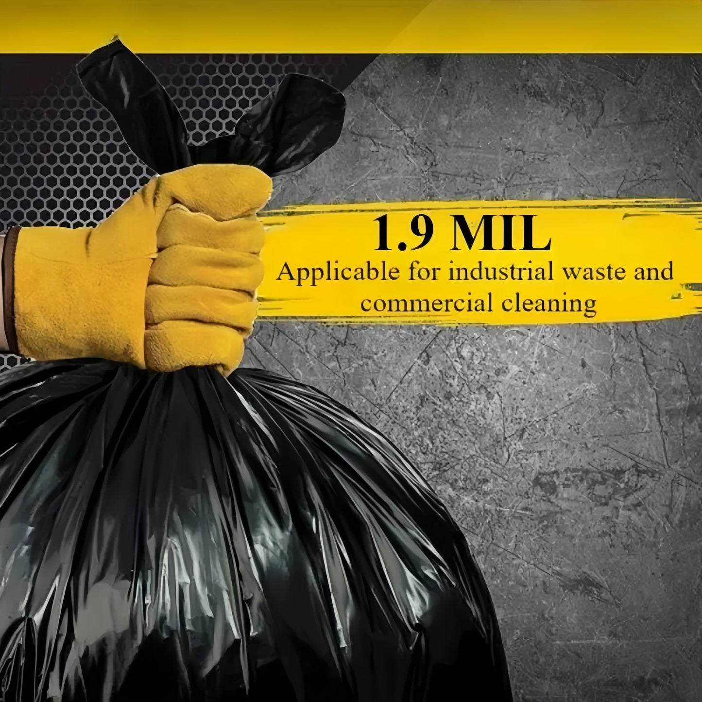 25-Piece Heavy-Duty Black Garbage Bags – Leak-Proof & Ultra-Durable Trash Bags, Convenient Waste Disposal Solution Perfect for Indoor Home, Office, Kitchen & Outdoor Use