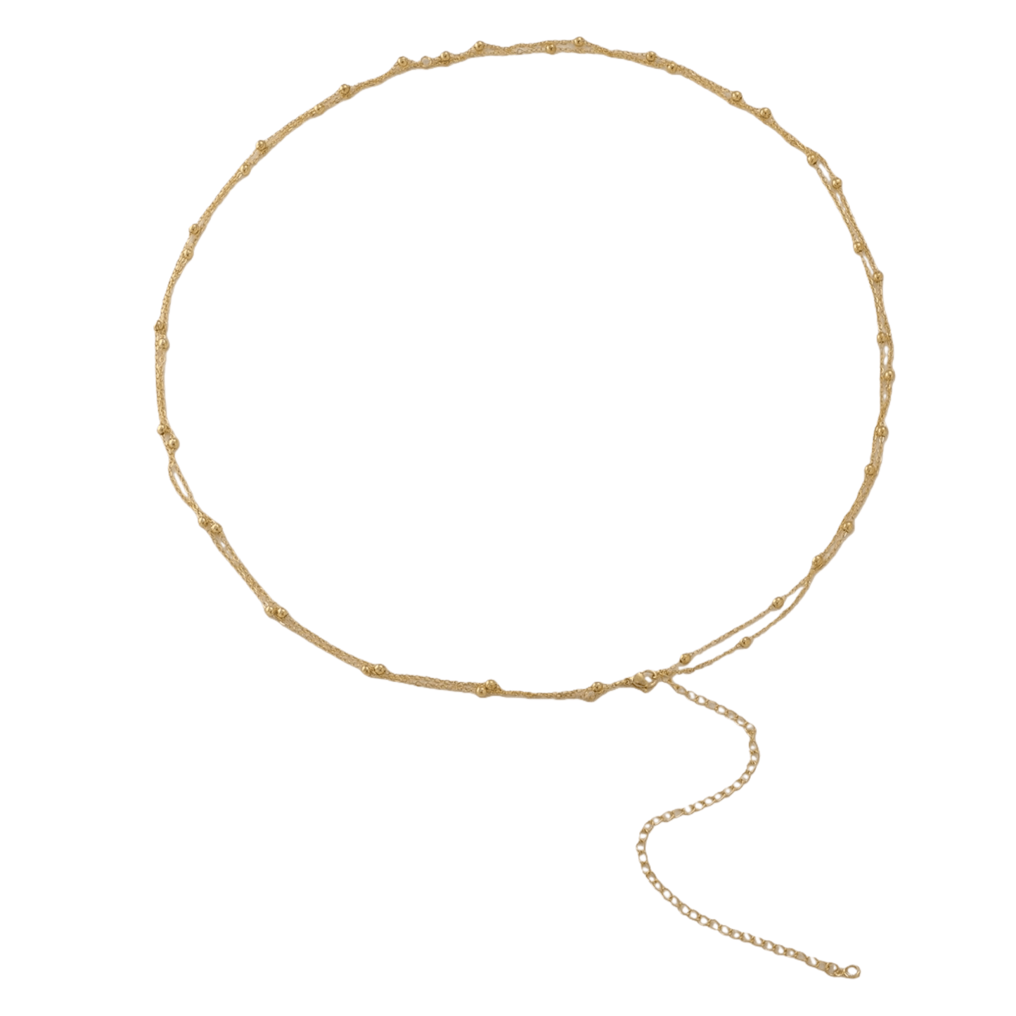 1 PC Adjustable Gold-Plated Beaded Body Chain Belt for Women – Stainless Steel Corrosion-Proof Material, Lightweight Stackable Style, Ideal Summer Accessory for Beach Trips & Vacations
