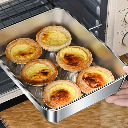 Buy 2 Get 1 Free: 3-Piece Stainless Steel Food Storage Containers – Durable Reusable Baking Trays with Free Lids, Must-Have Kitchen Tools for Picnics & Fridge Tidy-Up