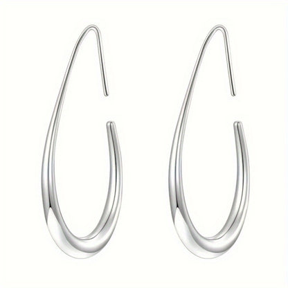 1 Pair Pure Copper Plated Hypoallergenic Water Drop Earrings – Fade-Resistant, Comfortable & Versatile Design, Elegant Minimalist Jewelry Perfect for Daily Wear, Parties & Valentine's Day Gifts