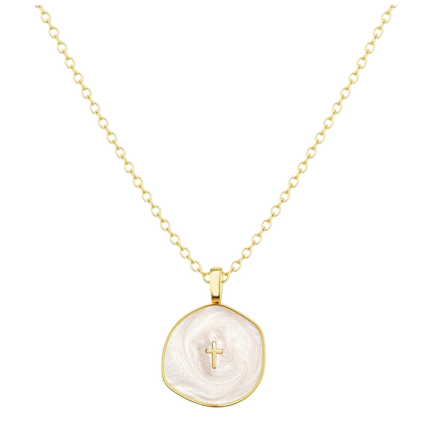 Stylish Hypoallergenic Christian Cross Necklace – Bohemian Design & Irregular Enamel Decoration, Ideal for Everyday Wear