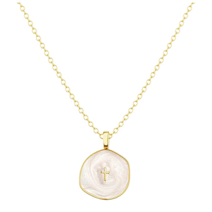 Stylish Hypoallergenic Christian Cross Necklace – Bohemian Design & Irregular Enamel Decoration, Ideal for Everyday Wear