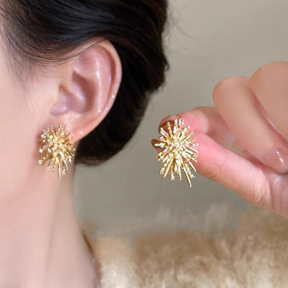 1 Pair Premium Luxury CZ Fireworks Stud Earrings – Sparkling Starry Night Inspired Design, Exquisite Craftsmanship & Timeless Classic Appeal, Versatile Jewelry Perfect for Daily Wear & Special Occasions