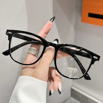 1 Pair Non-Prescription Black Framed Flat Lens Glasses – Versatile Professional & Bohemian Style Eyewear, Perfect for Office Days, Party Outings, Summer Beach Trips & Thoughtful Travel Gifts