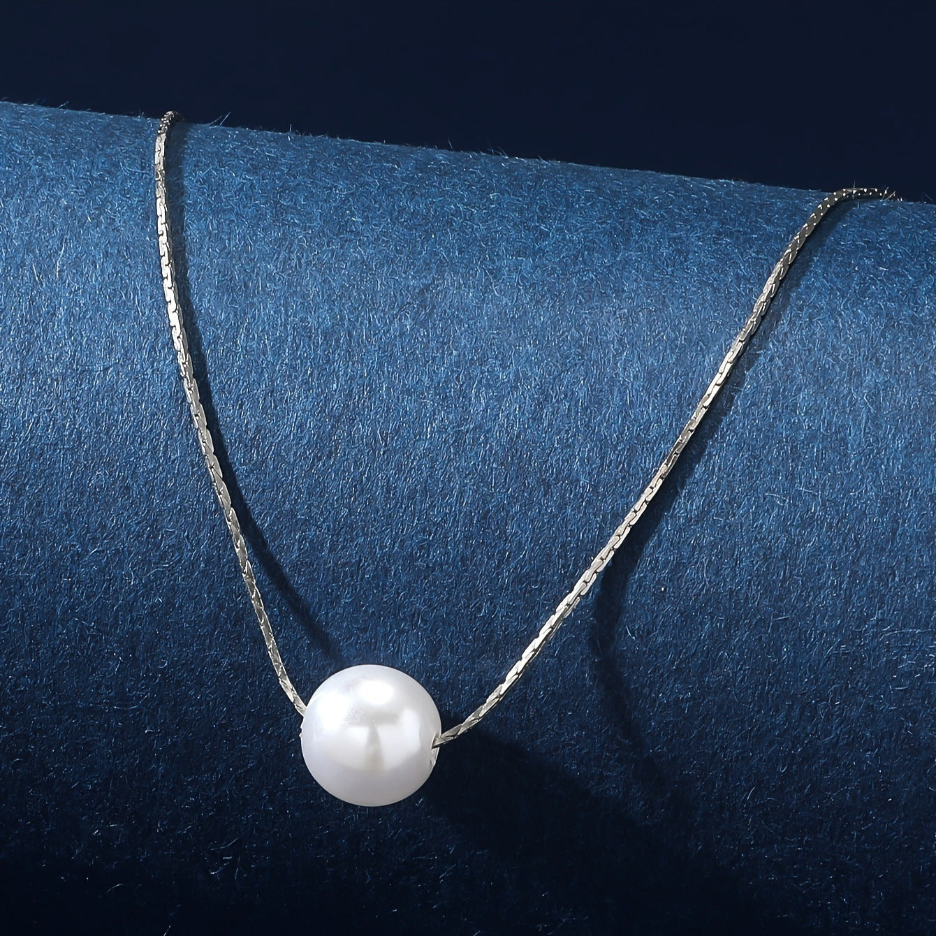 Exquisite-Clasp Pearl Beaded Necklace – Adjustable Length with Minimalist Pearl Pendant, Perfect Bridesmaid & Wedding Day Jewelry