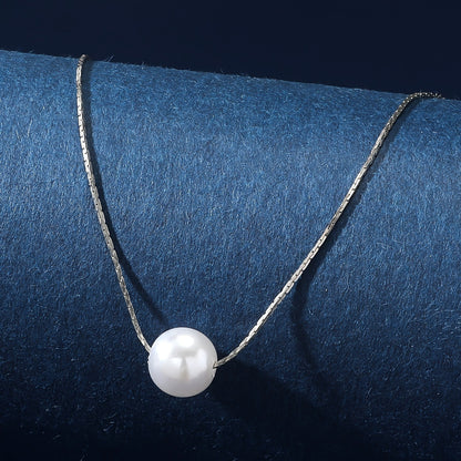Exquisite-Clasp Pearl Beaded Necklace – Adjustable Length with Minimalist Pearl Pendant, Perfect Bridesmaid & Wedding Day Jewelry