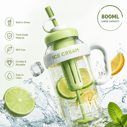 Large Capacity Reusable Plastic Water Jug with Ergonomic Carry Handle & Leakproof Straw Lid, Multipurpose Sports Drinking Container for Workout Hiking Driving Camping & All Kinds of Outdoor Trips, Ideal Practical Holiday Gift,