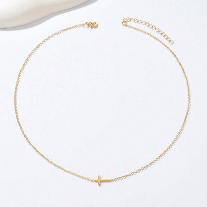 1 Piece Elegant Cross Pendant Necklace – Sleek Graceful Lines, Refined Everyday Jewelry Perfect for Women’s Light Romantic Dates & Daily Commutes, Practical Stylish Gift for Girls