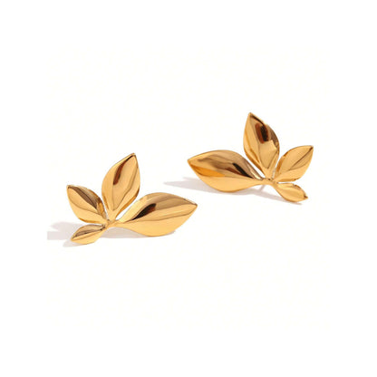 1 Pair High-End Lustrous Floral Leaf Earrings – Euro-American Niche Minimalist Chic Style, Perfect Jewelry for Parties, Anniversaries, Christmas & Halloween, Ideal Gift for Girlfriend, Best Friend & Family