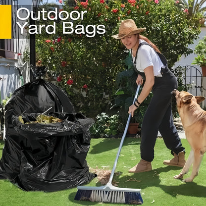 25-Piece Heavy-Duty Black Garbage Bags – Leak-Proof & Ultra-Durable Trash Bags, Convenient Waste Disposal Solution Perfect for Indoor Home, Office, Kitchen & Outdoor Use