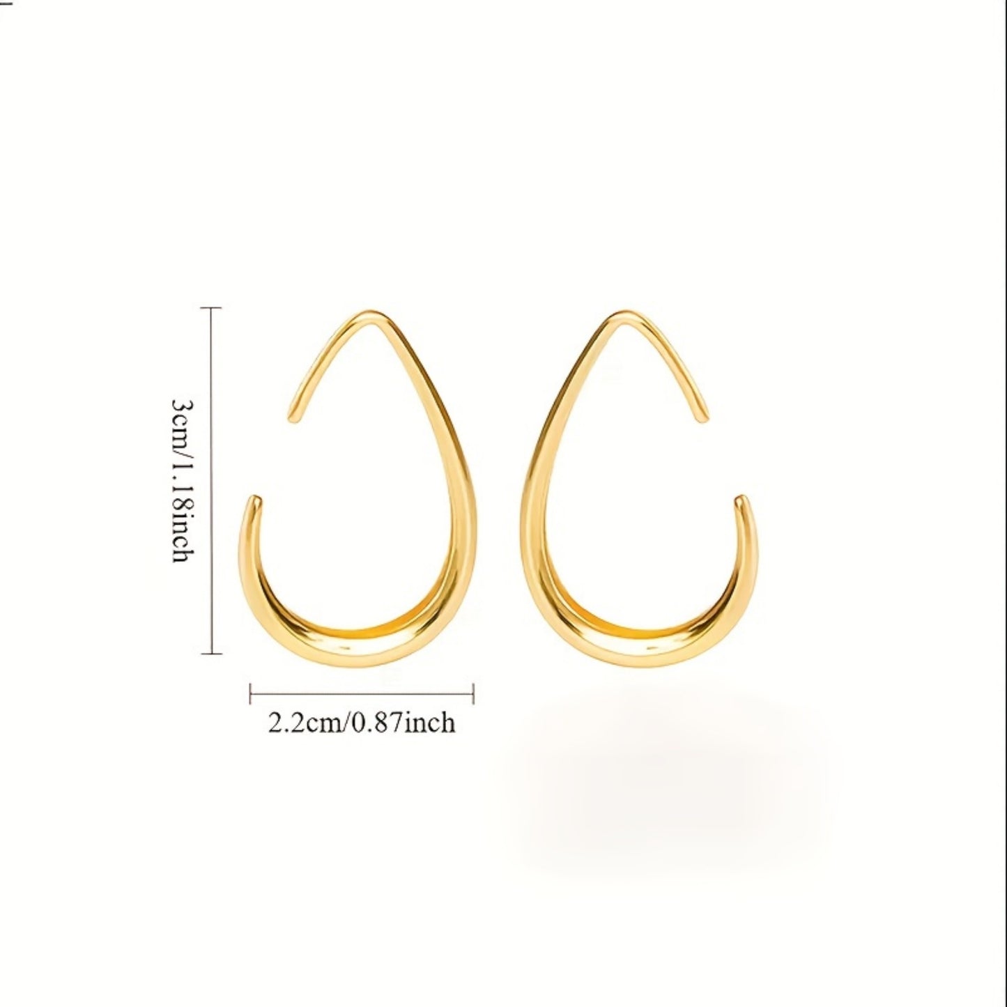1 Pair Pure Copper Gold-Plated Hypoallergenic Water Drop Earrings – Fade-Resistant, Comfortable & Versatile, Minimalist Elegant Design Perfect for Daily Wear, Parties & Valentine's Day Gifts