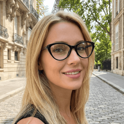 1 Pair Unisex Anti-Fatigue Cat Eye Glasses – Sleek Black Frame with Blue Light Blocking Technology, High-Definition Light Transmission, Ideal for Extended Computer, Phone & TV Viewing