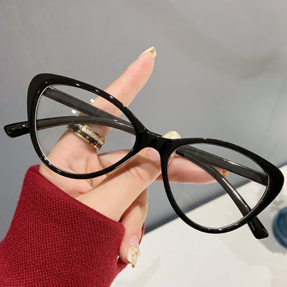 1 Pair Unisex Anti-Fatigue Cat Eye Glasses – Sleek Black Frame with Blue Light Blocking Technology, High-Definition Light Transmission, Ideal for Extended Computer, Phone & TV Viewing