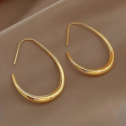 1 Pair Pure Copper Gold-Plated Hypoallergenic Water Drop Earrings – Fade-Resistant, Comfortable & Versatile, Minimalist Elegant Design Perfect for Daily Wear, Parties & Valentine's Day Gifts