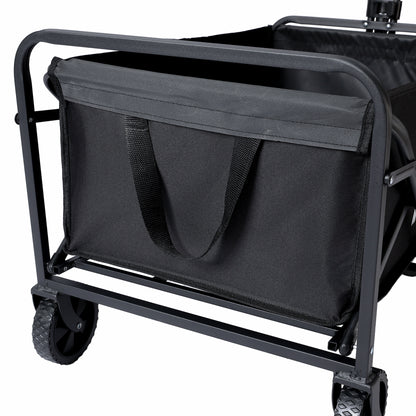 Folding Utility Wagon Beach Cart with All-Terrain Wheels, Collapsible Portable Outdoor Trolley, Multi-Purpose Gear Carrier for Gardening, Sports Events & Camping Trips
